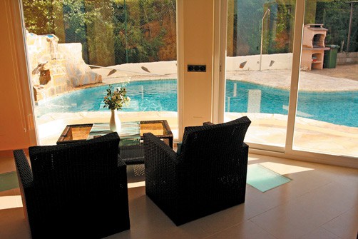 open terrace swimming pool house design ideas