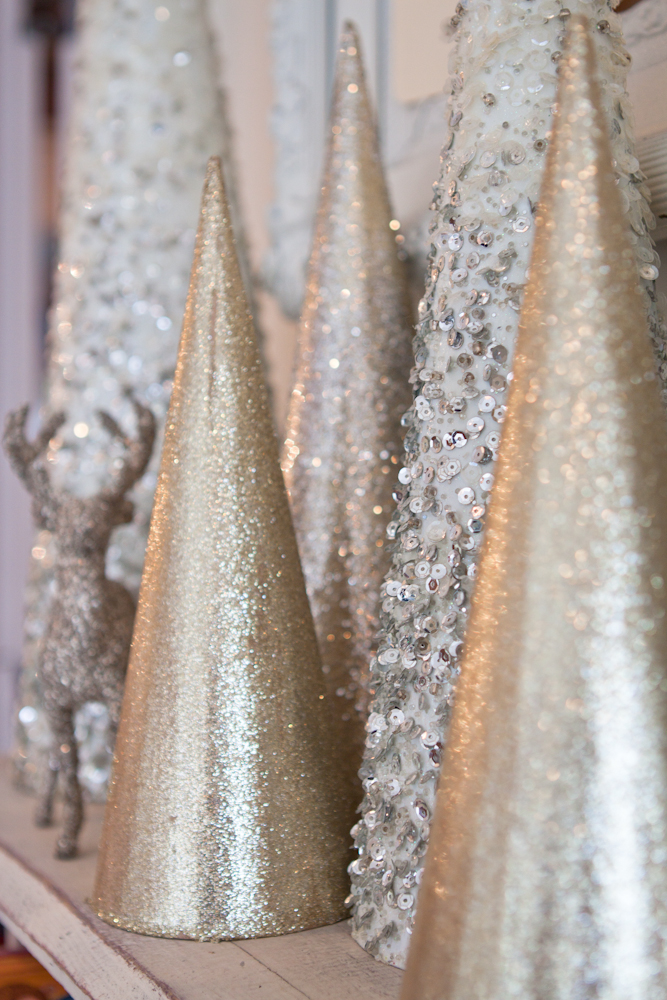 sparkly gold glam christmas decorations
