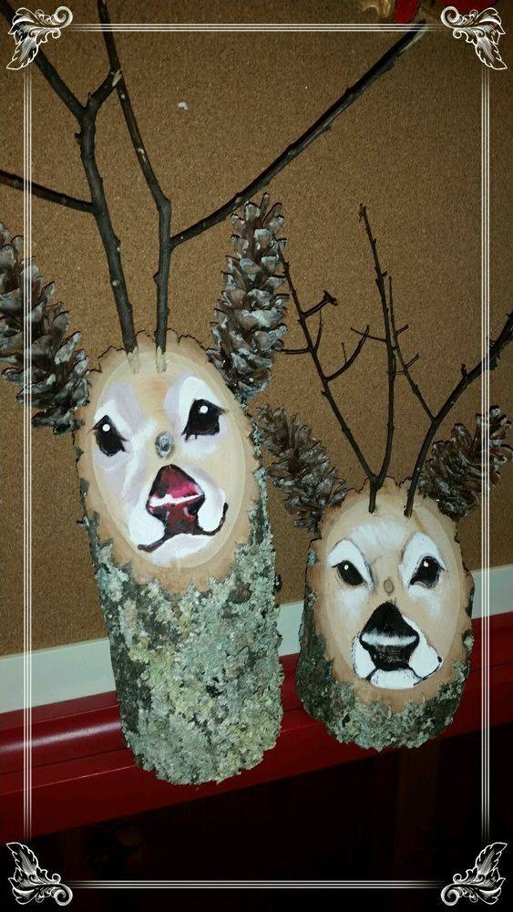 Reindeer Logs...these are the BEST DIY Christmas Decorating Ideas!