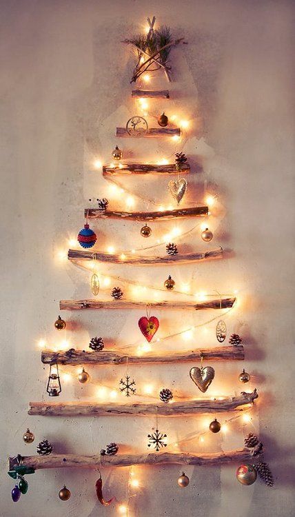 wall mounted wood christmas tree