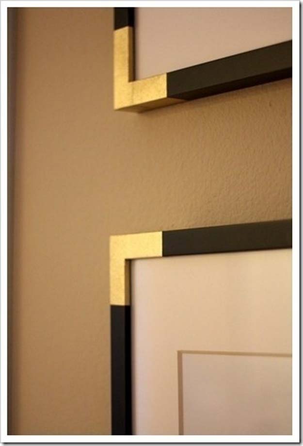 Gold DIY Projects and Crafts - Brass Frame: HB Knock Off - Easy Room Decor, Wall Art and Accesories in Gold - Spray Paint, Painted Ideas, Creative and Cheap Home Decor - Projects and Crafts for Teens, Apartments, Adults and Teenagers http://diyprojectsforteens.com/diy-projects-gold