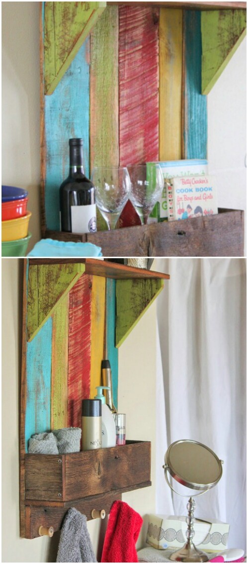 Colorful Bathroom (or Kitchen) Shelf