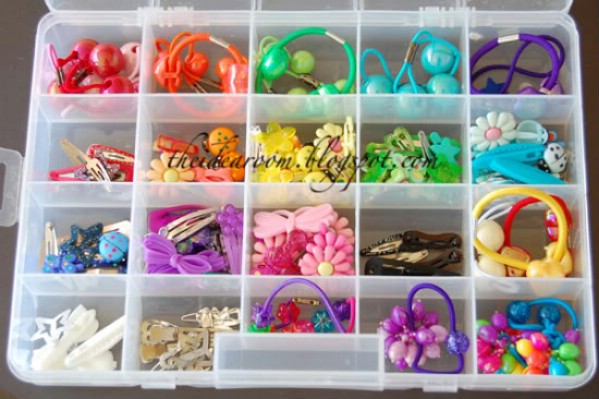Craft Organizer Boxes Keep Hair Supplies Tidy - 150 Dollar Store Organizing Ideas and Projects for the Entire Home