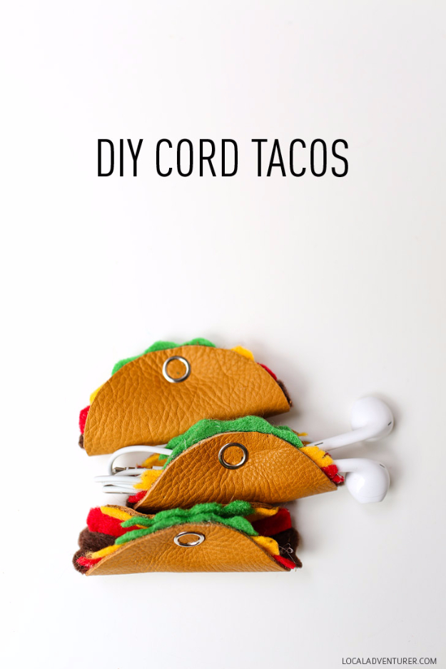 Best DIY Gifts for Girls - DIY Cord Tacos -Cute Crafts and DIY Projects that Make Cool DYI Gift Ideas for Young and Older Girls, Teens and Teenagers - Awesome Room and Home Decor for Bedroom, Fashion, Jewelry and Hair Accessories - Cheap Craft Projects To Make For a Girl for Christmas Presents http://diyjoy.com/diy-gifts-for-girls