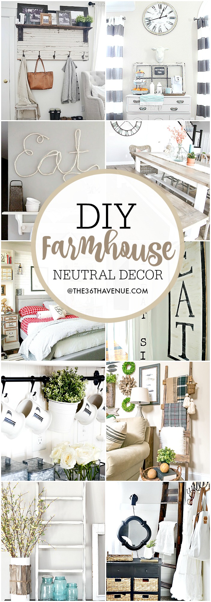 Farmhouse DIY Decor Ideas - Over 100 DIY Farmhouse Home Decor Ideas that are perfect to give your own home the charming and classic style of country living with a modern touch!