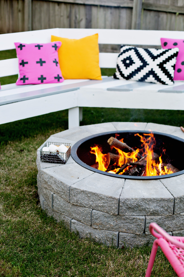 DIY Fireplace Ideas - DIY Firepit In 4 Easy Steps - Do It Yourself Firepit Projects and Fireplaces for Your Yard, Patio, Porch and Home. Outdoor Fire Pit Tutorials for Backyard with Easy Step by Step Tutorials - Cool DIY Projects for Men and Women http://diyjoy.com/diy-fireplace-ideas