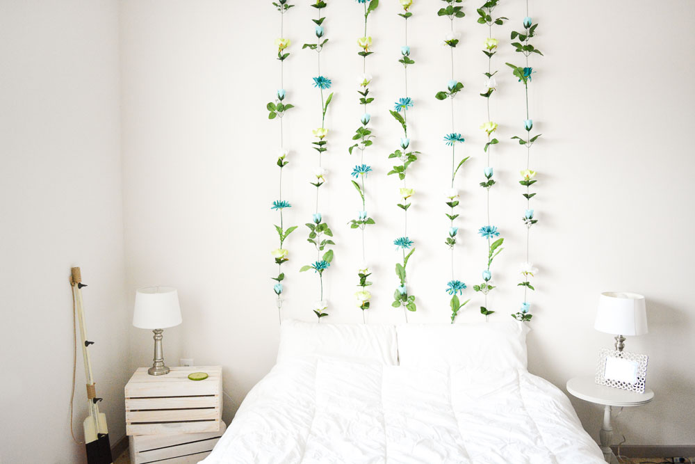 DIY Flower Wall Headboard