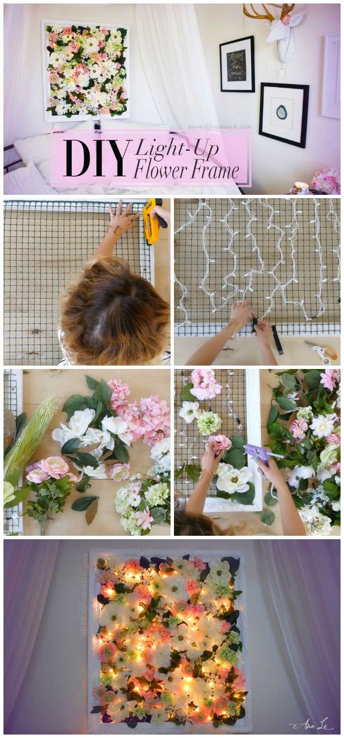 DIY Light Up Flower Frame Backdrop Cheap DIY Projects For Your Home Decoration
