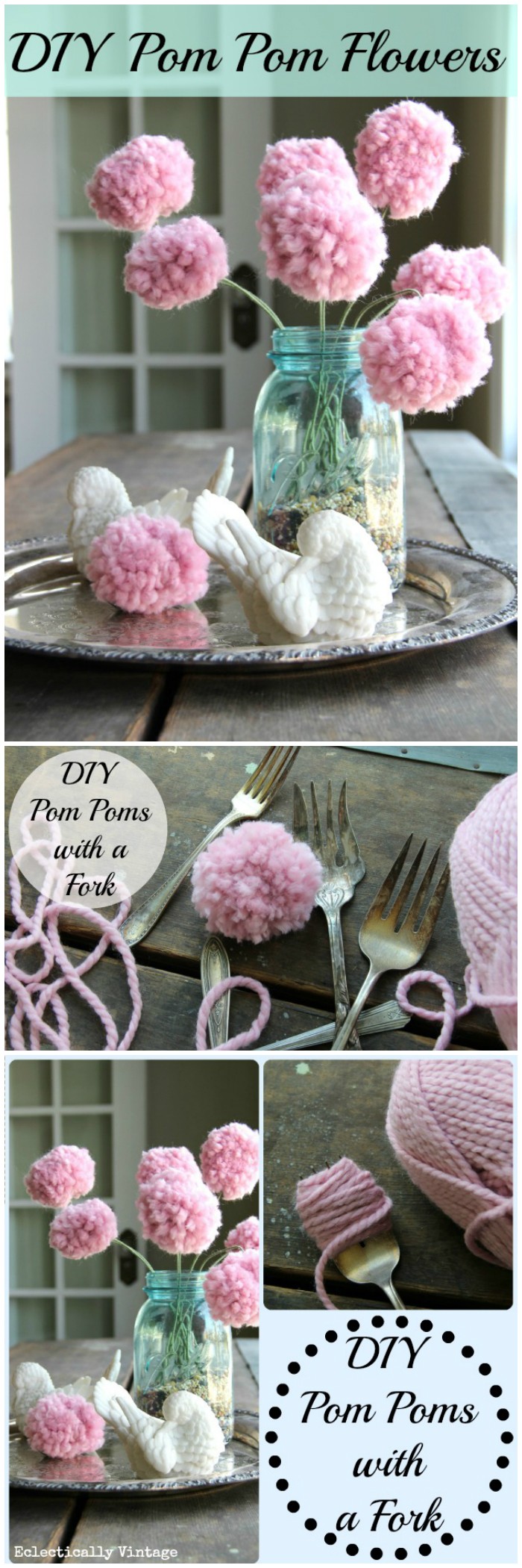 DIY Pom Poms Flowers Cheap DIY Projects For Your Home Decoration
