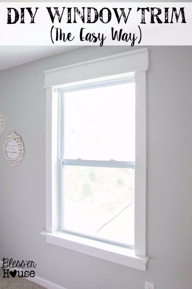 DIY Home Improvement On A Budget - Easy DIY Window Trim - Easy and Cheap Do It Yourself Tutorials for Updating and Renovating Your House - Home Decor Tips and Tricks, Remodeling and Decorating Hacks - DIY Projects and Crafts by DIY JOY #diy #homeimprovement #diyhome #diyideas #homeimprovementideas http://diyjoy.com/diy-home-improvement-ideas-budget