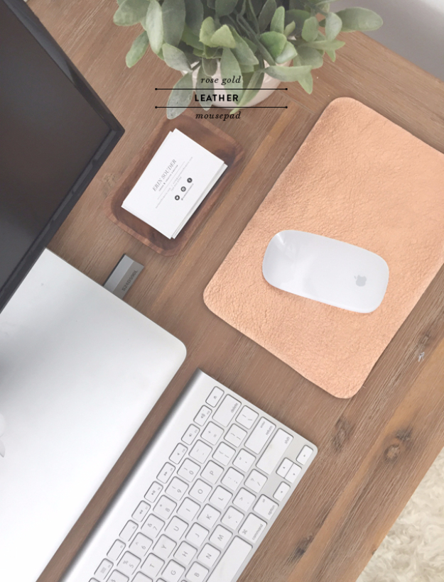 Best DIY Gifts for Girls - Rose Gold Leather Mousepad DIY - Cute Crafts and DIY Projects that Make Cool DYI Gift Ideas for Young and Older Girls, Teens and Teenagers - Awesome Room and Home Decor for Bedroom, Fashion, Jewelry and Hair Accessories - Cheap Craft Projects To Make For a Girl for Christmas Presents http://diyjoy.com/diy-gifts-for-girls