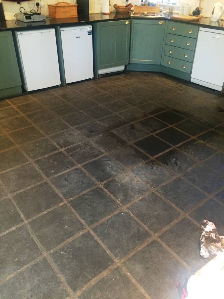 Slate Floor During Cleaning in Lochwinnoch 
