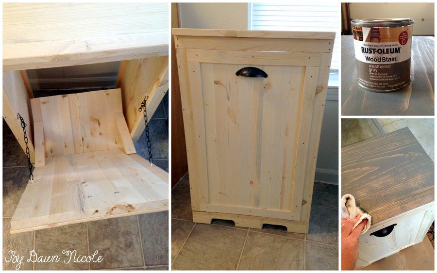 Wood Tilt Out Trash Can Cabinet | bydawnnicole.com