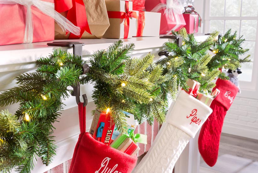 How to Decorate a Small Spaces for Christmas-Hang Stockings
