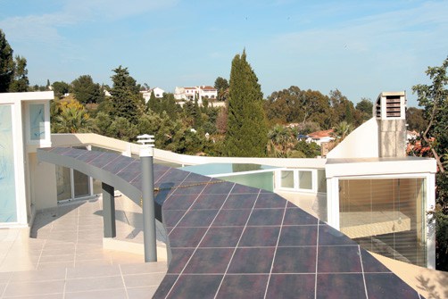 sculptural roof design solar panel accent house design ideas