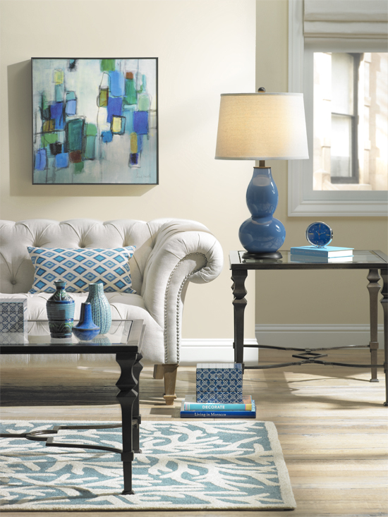 Blue Colorful Living Room Decorating