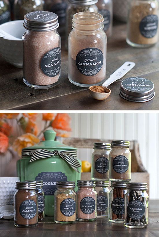 Go Farmhouse with these Herb and Spice Jar Labels | Click Pic for 28 DIY Kitchen Decorating Ideas on a Budget | DIY Home Decorating on a Budget