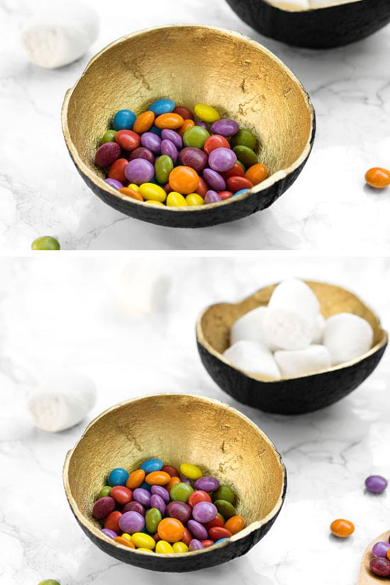 Upcycle Coconut Shells into Candy Bowls | DIY Kitchen Decorating Ideas on a Budget | DIY Home Decorating on a Budget