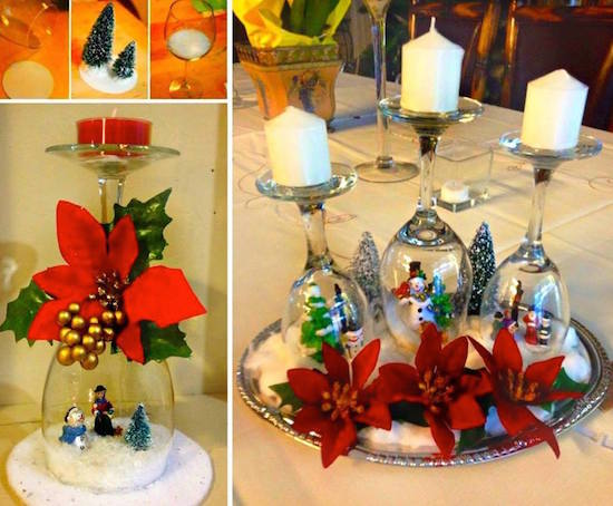 Wine glass snow globes (click the picture to see how to make them)