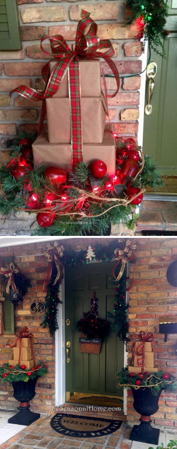 DIY Front Porch Packages Stock Made from Mail Boxes. 