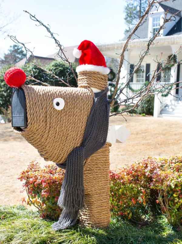 Christmas Mailbox Decorated as a Reindeer. 