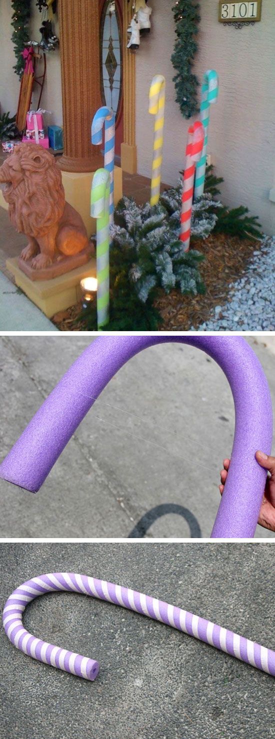 DIY Giant Foam Candy Canes. 