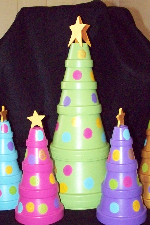 Terra cotta pot Christmas Trees!