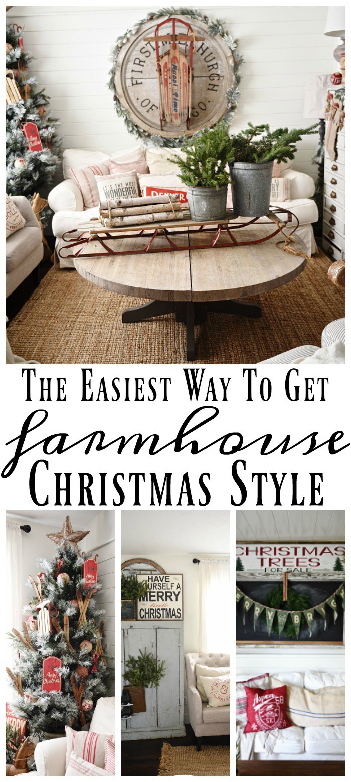 The easiest way to get farmhouse christmas style - Great tips and inspiration on how to decorate for the holidays & get the perfect cozy farmhouse look. 