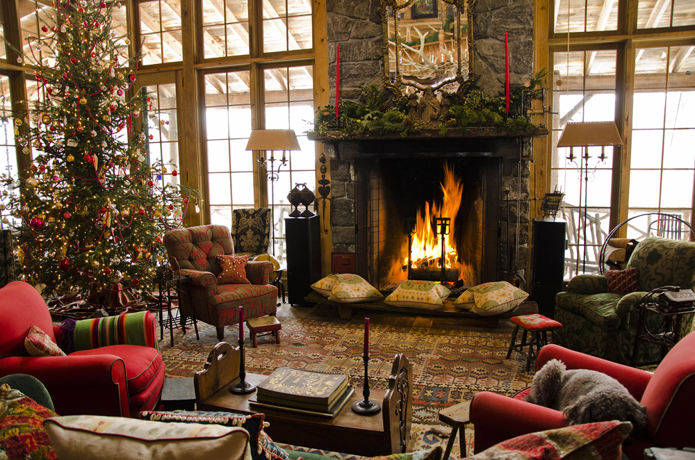 Rustic Christmas Living Room