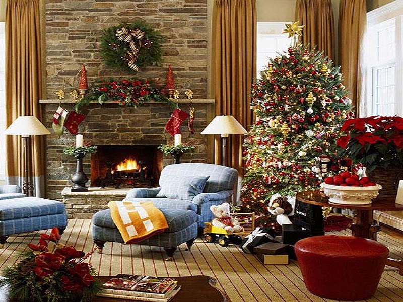 Rustic Christmas Living room Decorations Ideas