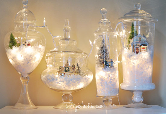 snow globe with fairy lights