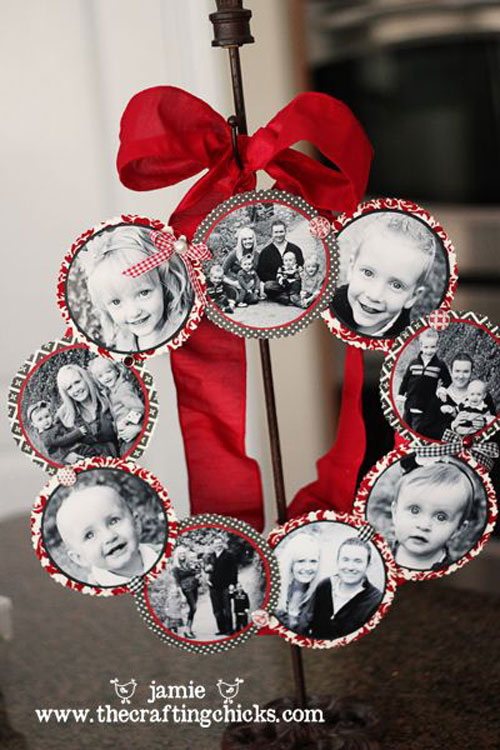DIY Photo Wreath...these are the BEST Homemade Christmas Decorations & Craft Ideas!
