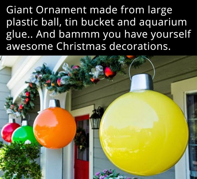 Giant Ball Ornaments...these are the BEST DIY Christmas Decorations & Craft Ideas!