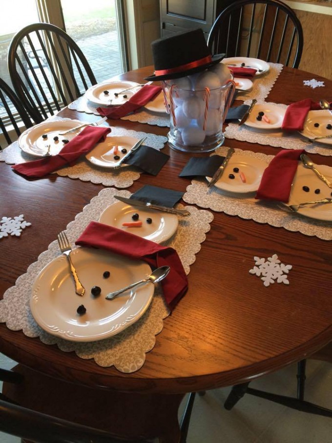 Snowman Place Setting....these are the BEST Christmas Decorations & Craft ideas!