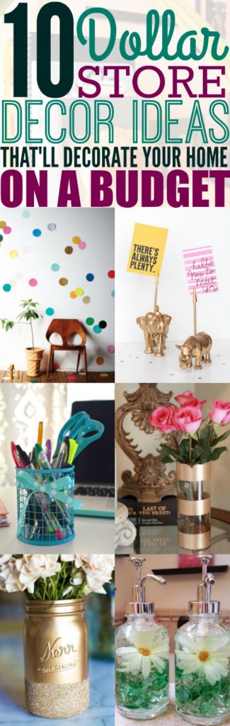 Decorating my home while on a budget has never been easier thanks to these 10 dollar store decor ideas. I'm so happy I found these DIY and cheap ways to give my home a new look. You have to see them! Pinning for later!