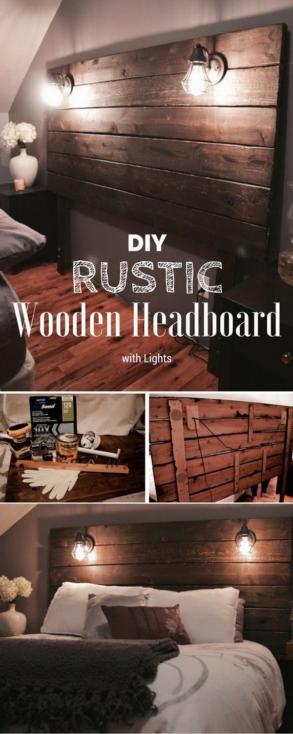 Rustic Wooden Headboard. A DIY rustic wooden headboard is a fantastic addition to your rustic-style bedroom!