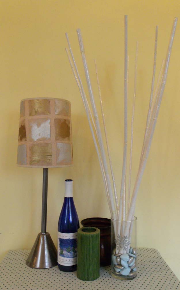 Gold DIY Projects and Crafts - Make a Wintery Bamboo Bouquet - Easy Room Decor, Wall Art and Accesories in Gold - Spray Paint, Painted Ideas, Creative and Cheap Home Decor - Projects and Crafts for Teens, Apartments, Adults and Teenagers http://diyprojectsforteens.com/diy-projects-gold