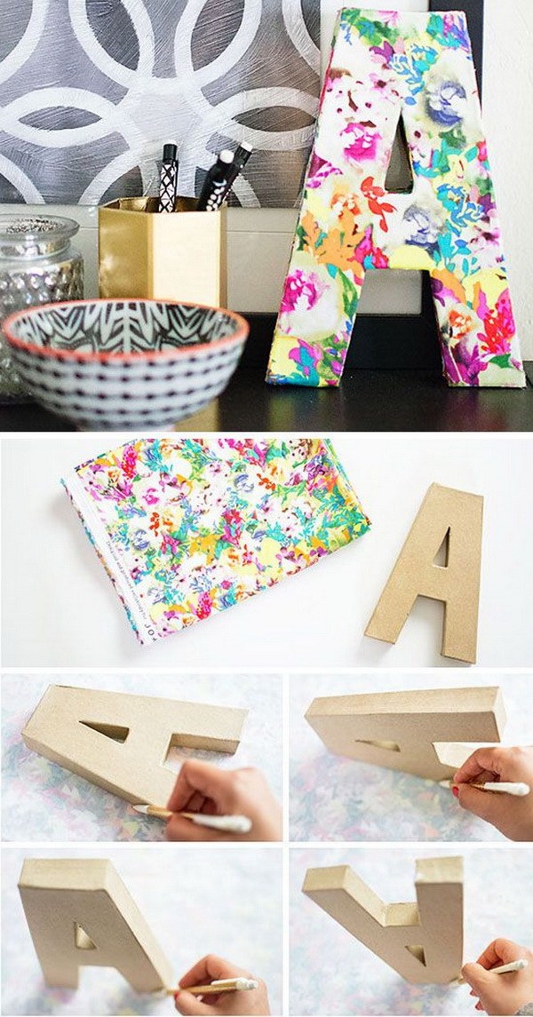 DIY Floral Monogram: The perfect DIY decorative project for your home! Easy and fun to make on a budget! 