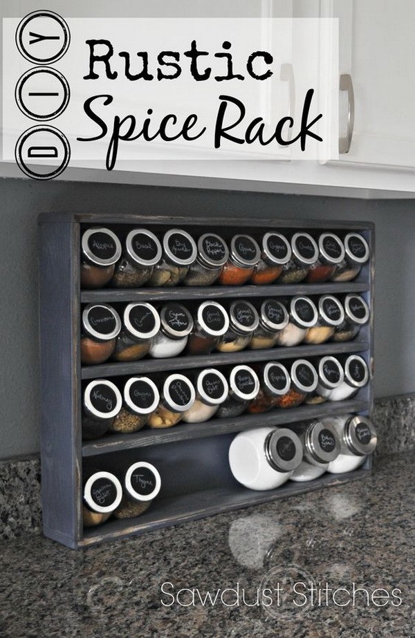 DIY Rustic Spice Cabinet. Build a spice cabinet and add more storage to your kitchen! 