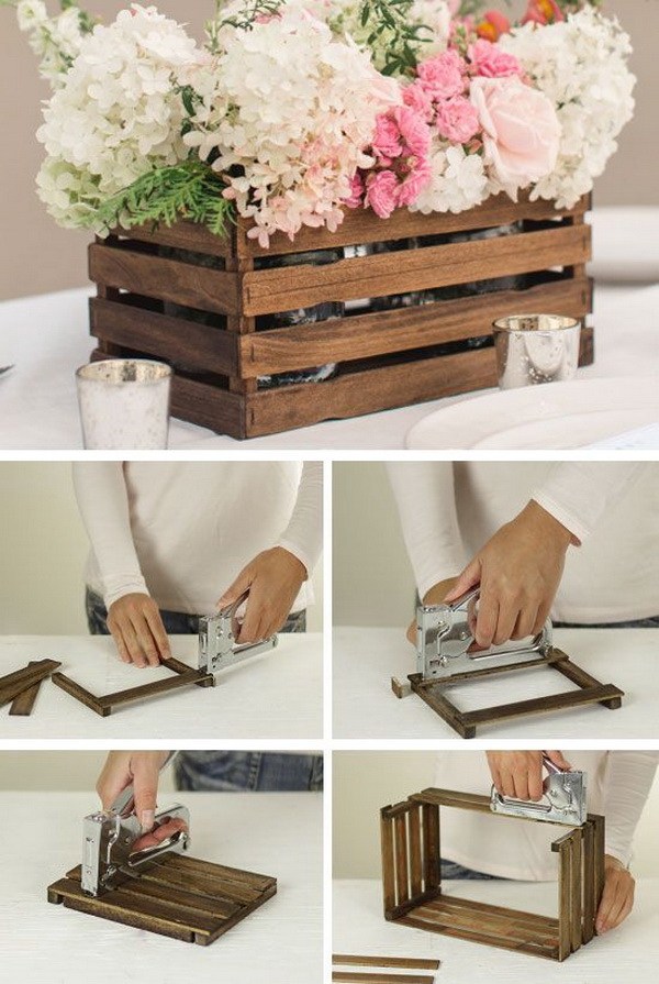 DIY Rustic Stick Basket: Never throw away the paint stir sticks next time! Check out this one, you will find you can use them to a beautiful and inexpensive basket as a decorative centerpiece or as stylish storage on a shelf. 