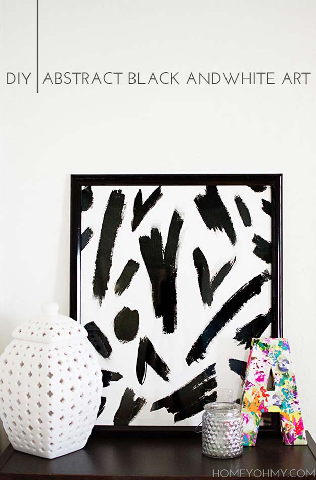 DIY Room Decor Ideas in Black and White - Abstract Black and White Art - Creative Home Decor and Room Accessories - Cheap and Easy Projects and Crafts for Wall Art, Bedding, Pillows, Rugs and Lighting - Fun Ideas and Projects for Teens, Apartments, Adutls and Teenagers http://diyprojectsforteens.com/diy-decor-black-white