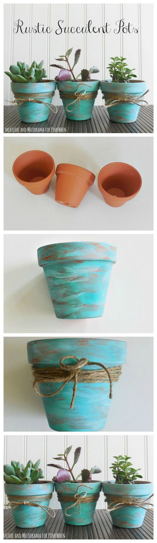 DIY Rustic Succulent Pots: The perfect addition to any table inside or out. 