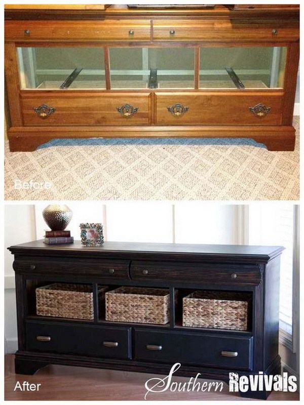 Pottery Barn Style Dresser Revival: An old dresser that was missing drawers...Turn an old dresser into an amazing toy storage for your kids' room. 