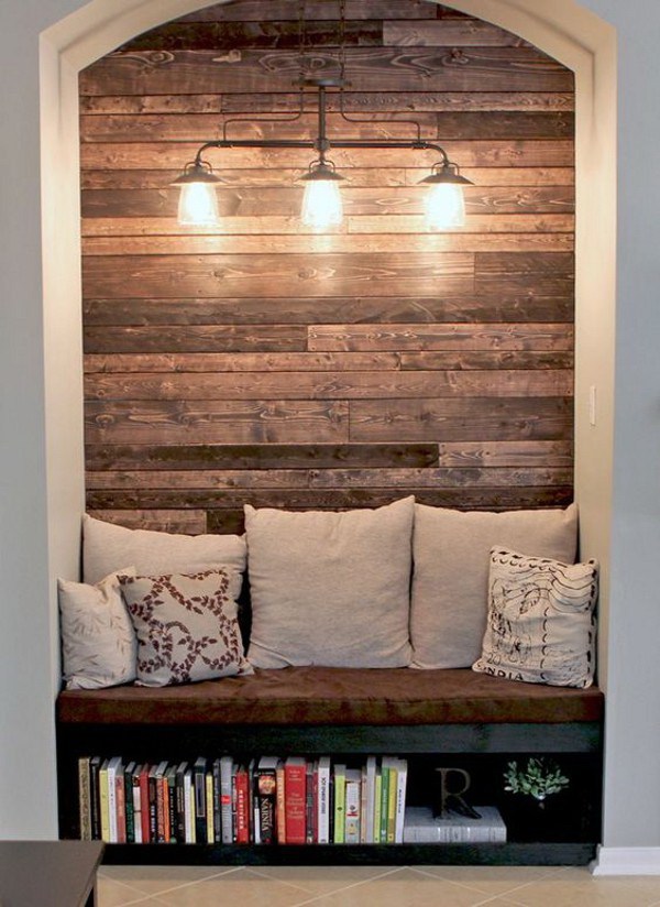 Wood Planked Accent Wall: Making a planked accent wall and adds warm texture to home decor! 