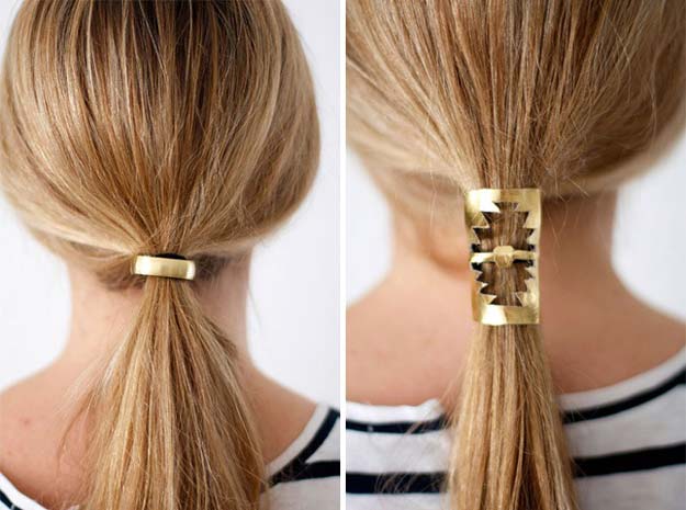 Gold DIY Projects and Crafts - Gold Hair Cuffs - Easy Room Decor, Wall Art and Accesories in Gold - Spray Paint, Painted Ideas, Creative and Cheap Home Decor - Projects and Crafts for Teens, Apartments, Adults and Teenagers http://diyprojectsforteens.com/diy-projects-gold