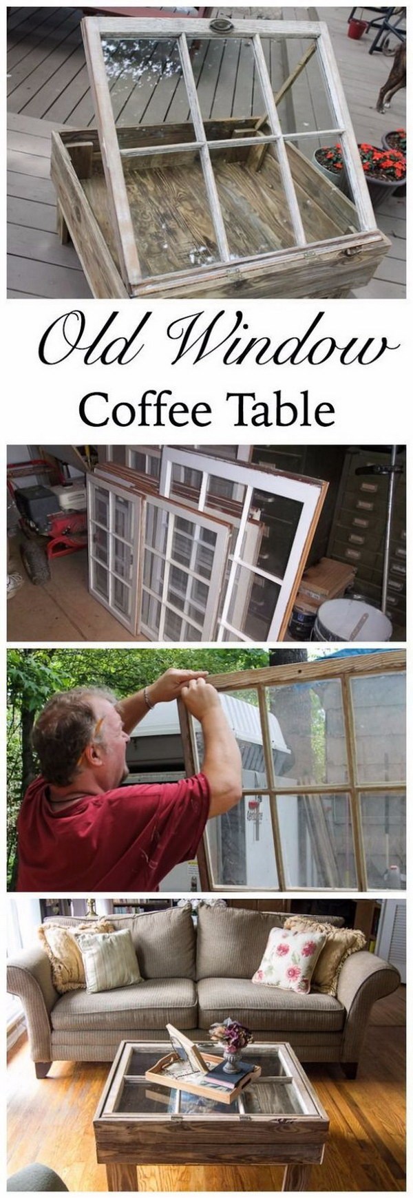 DIY Coffee Table With Old Window: 