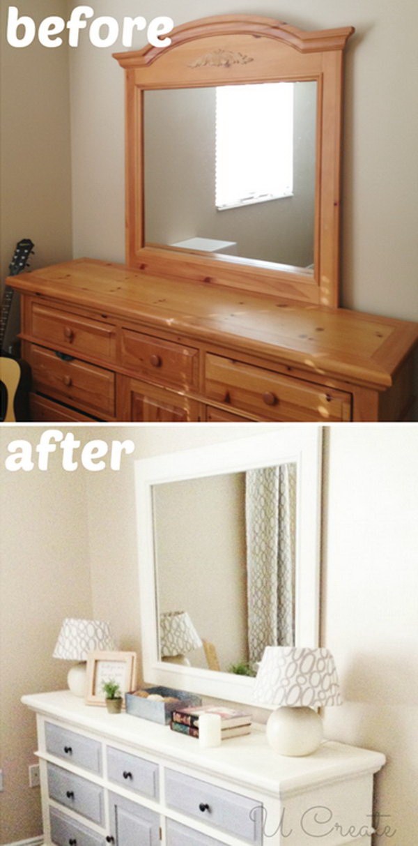 Dresser Makeover Using Chalk Paint. Painting your dresser is a fun and easy way to turn an old item of furniture into a completely new piece. Here is a free project plan to refresh an outdated dresser with chalk paint.