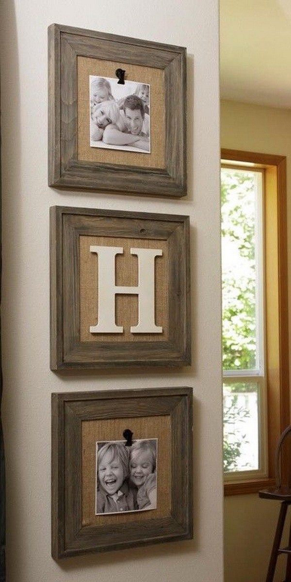 Rustic Photo Frames:  Turn old wooden photo frames into this beautiful rustic décor with just a bit of work. These are easy to do and look so beautiful in any room. 
