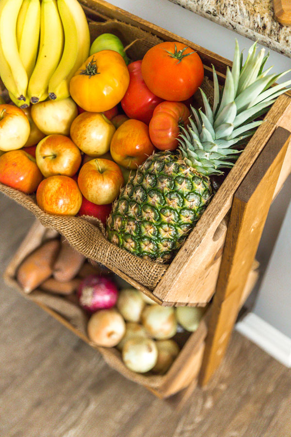 Try building this DIY two-tier produce stand to give all your fruits and vegetables a functional, stylish home right in your kitchen.