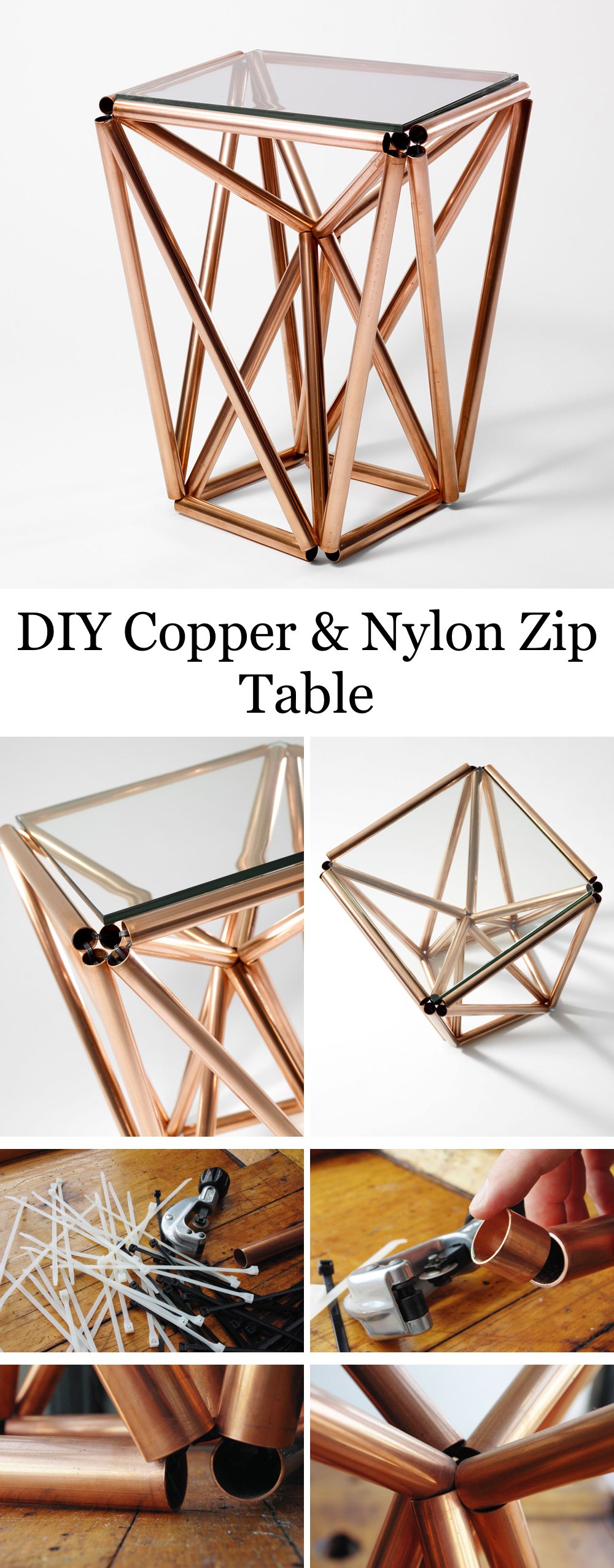 DIY Copper Pipe & Nylon Zip Table